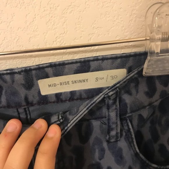 Anthropologie Pilcro Blue Leopard Skinny Jeans - Picture 3 of 5